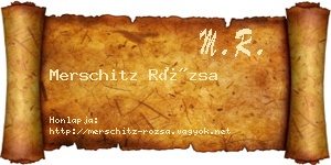 Merschitz Rózsa névjegykártya